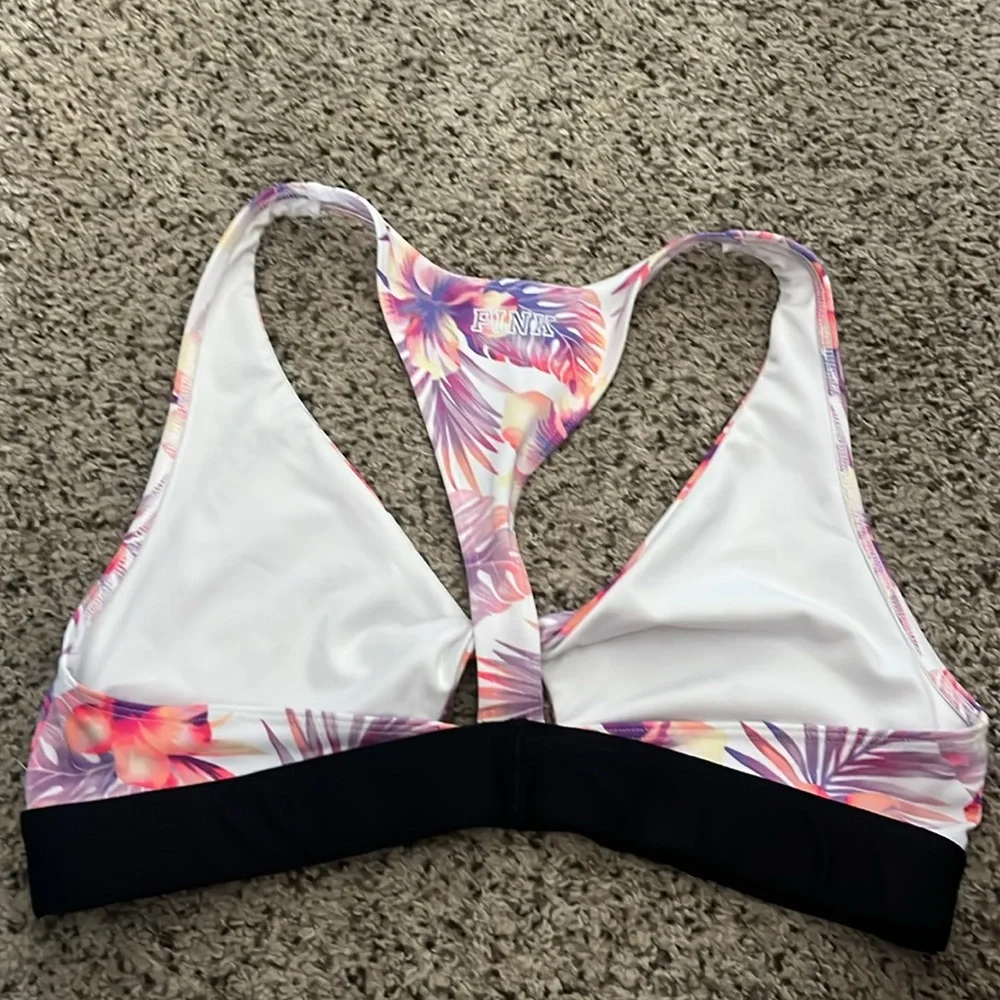 PINK VICTORIA SECRET TIE FRONT SWIM TOP - Picture 5 of 5